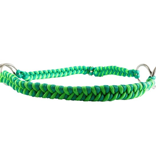 Versatile two tone green Equine Bitless Side Pull Bridle Converter from L'Equino Essentials, designed for ease of use