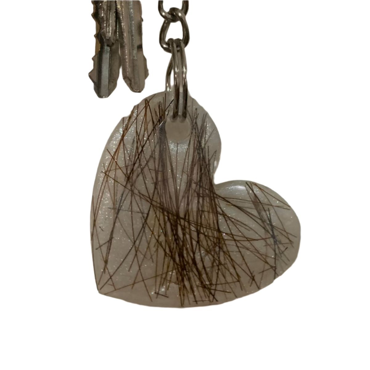 Love heart horse hair keychain made at L'Equino Essentials