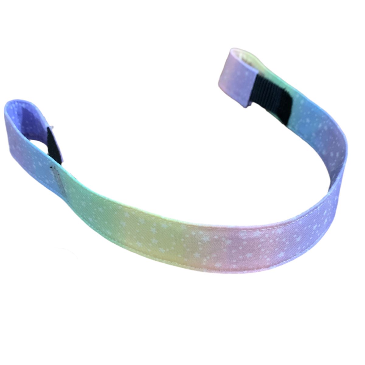 Gradient browband with purple to green color change on a white background
