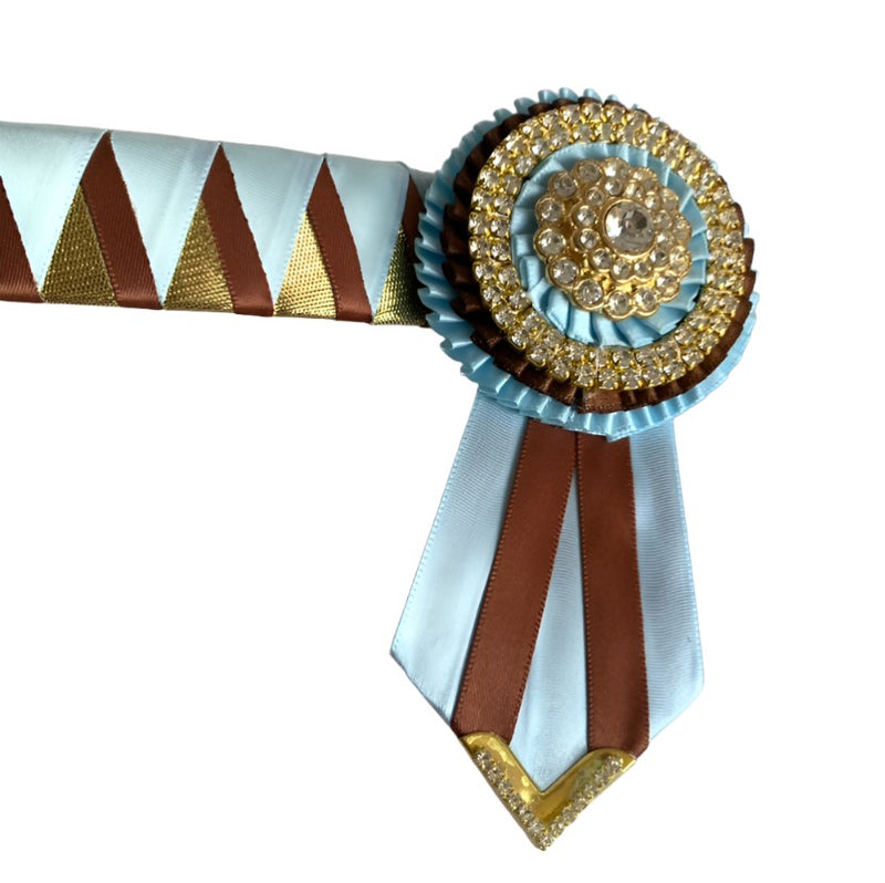 L'Equino Essentials classic Tri-Colour Shark Tooth Show Browband