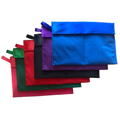 Set of colorful fabric removable rosette covers on a white background