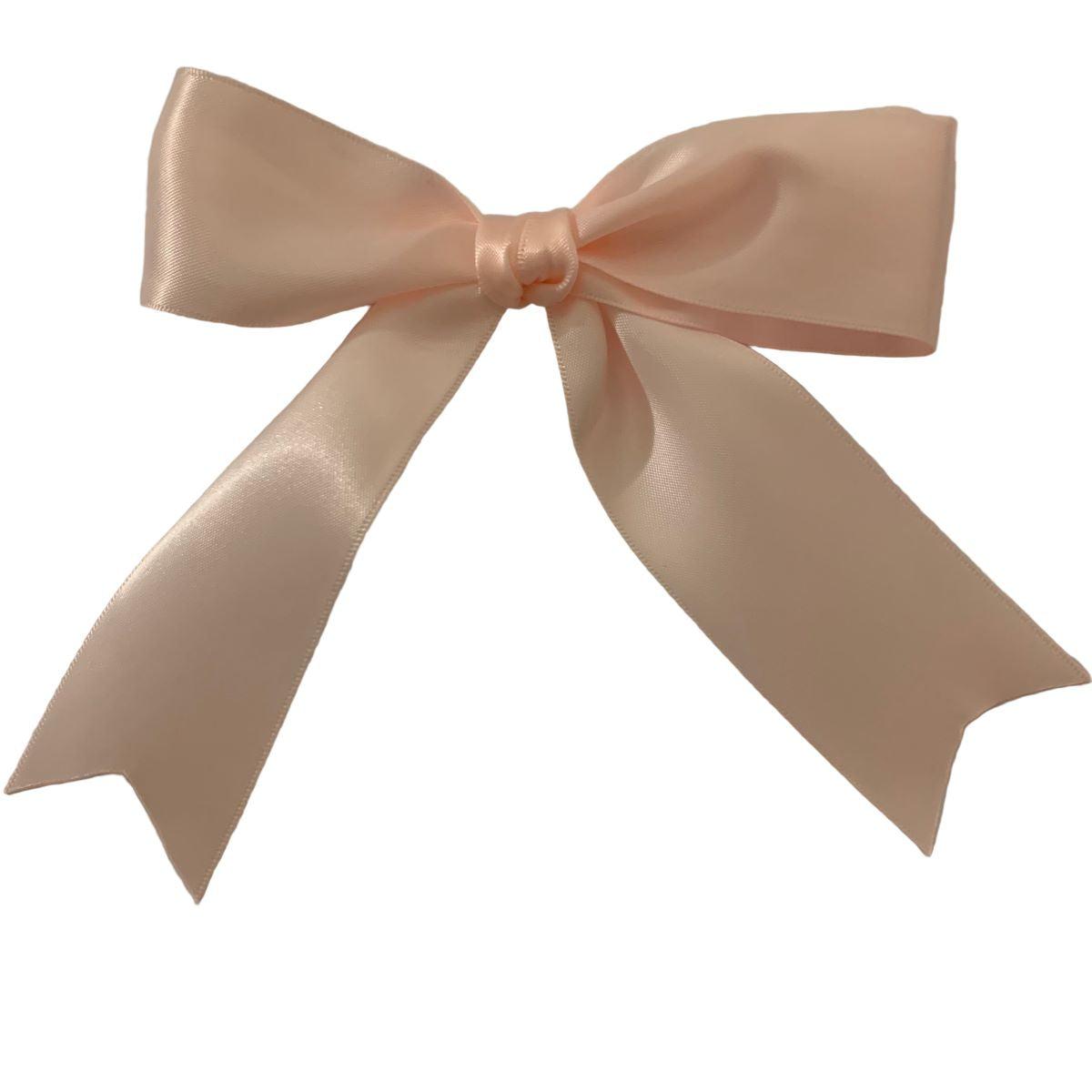 Large baby pink hair bow on a white background