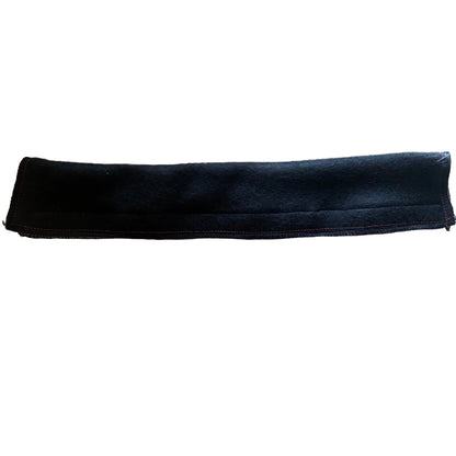 Black fleece browband cover on a white background