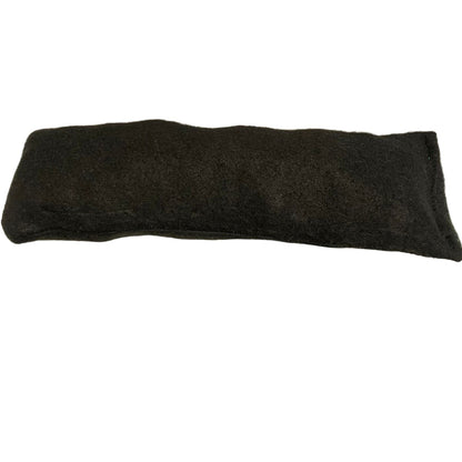 Black dog toy on a white background