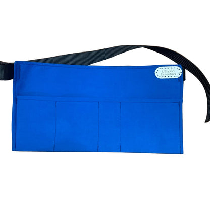 Blue braiding apron with a strap on a white background