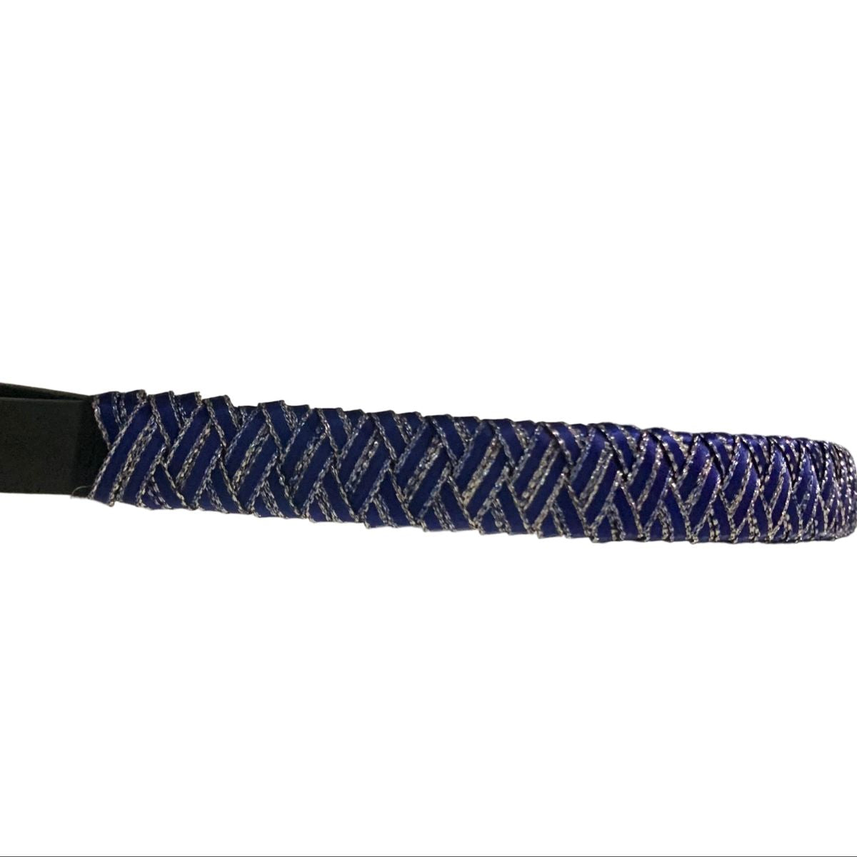 Royal blue browband with gold zigzag pattern on a white background