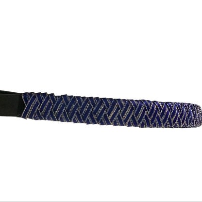 Royal blue browband with gold zigzag pattern on a white background