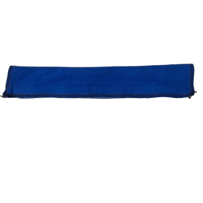 Folded blue browband cover on a white background