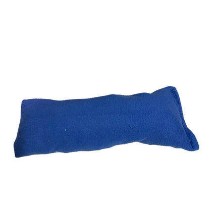 Blue plush dog toy on a white background