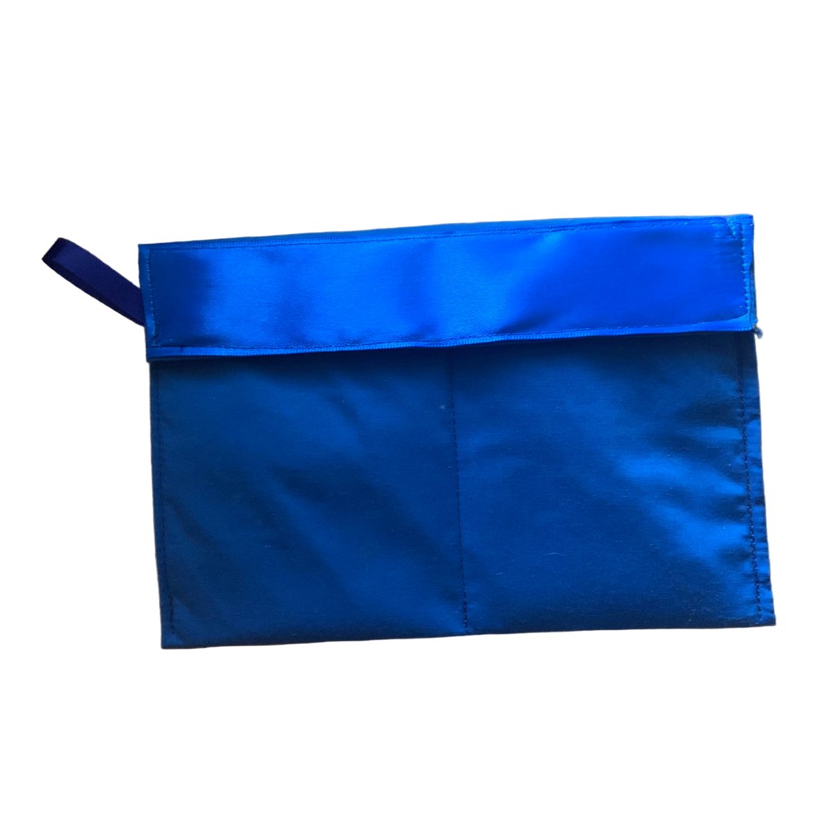 Blue removable rosette storage cover on a white background