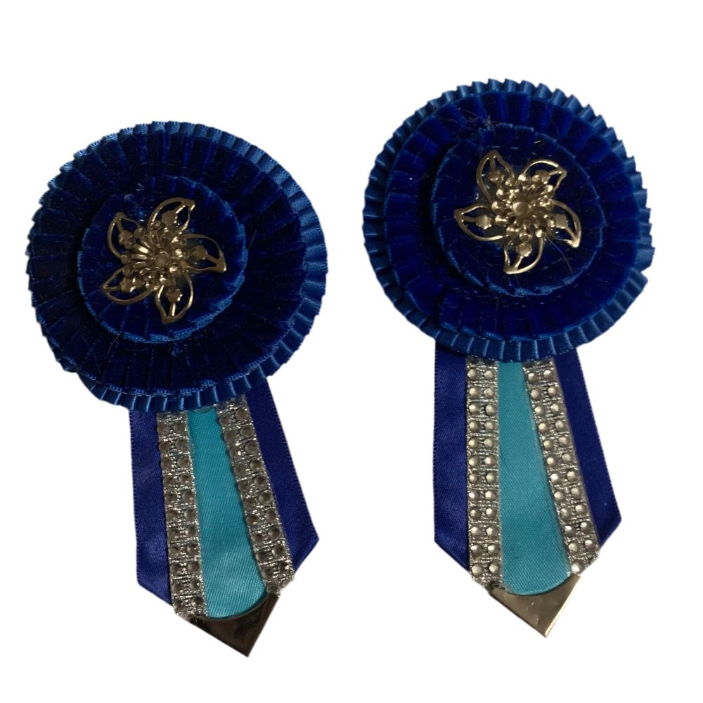 Blue removable rosettes - seconds on a white background