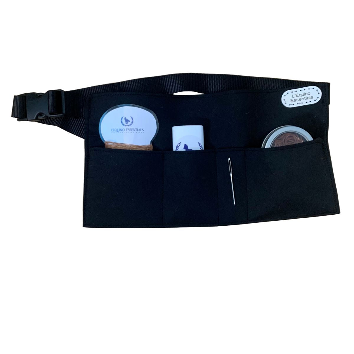 Black braiding starter kit on a white background