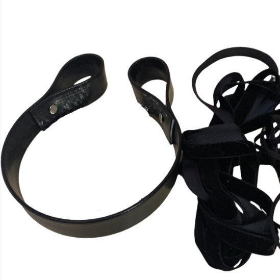 Black DIY ribbon browband kit on white background