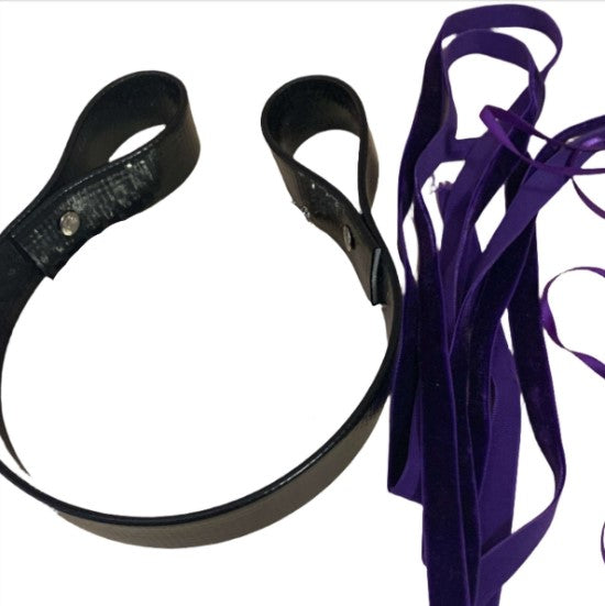 Purple DIY ribbon browband kit on white background
