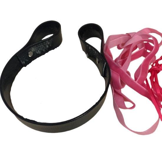 Pink DIY ribbon browband kit on white background