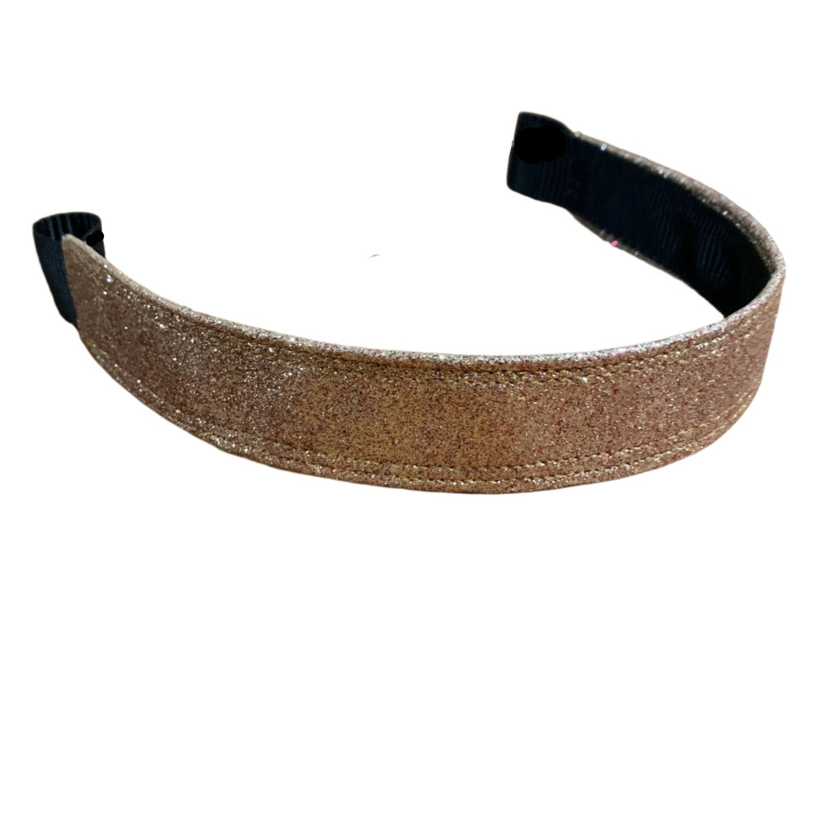 Gold glittery browband on a white background
