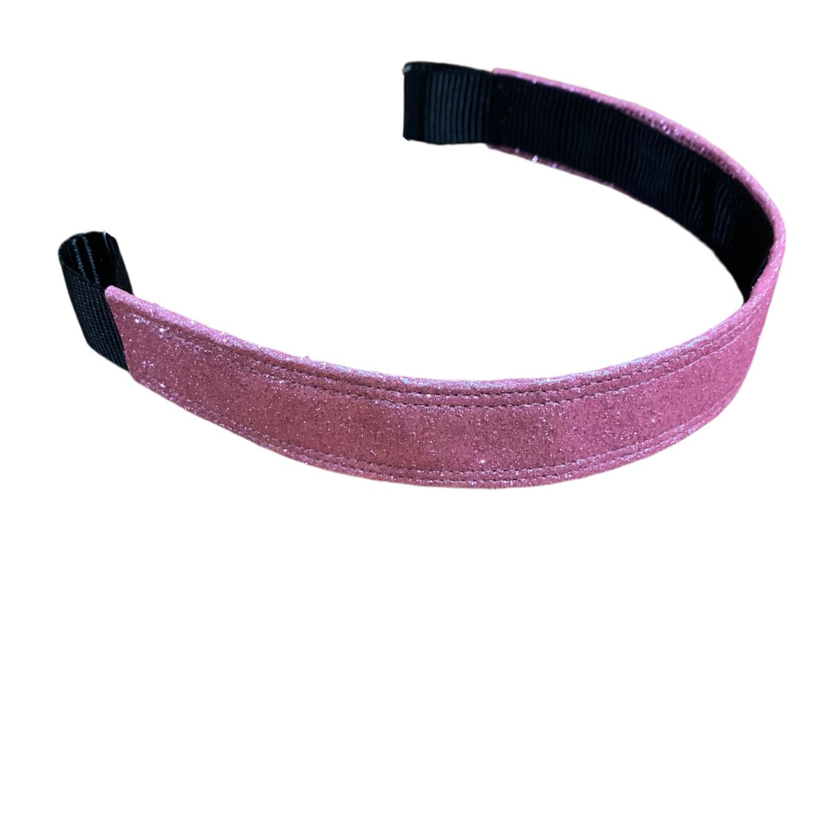 Pink glittery browband on a white background