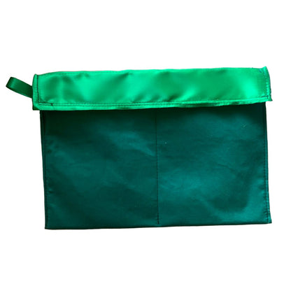 Green removable rosette storage cover on a white background