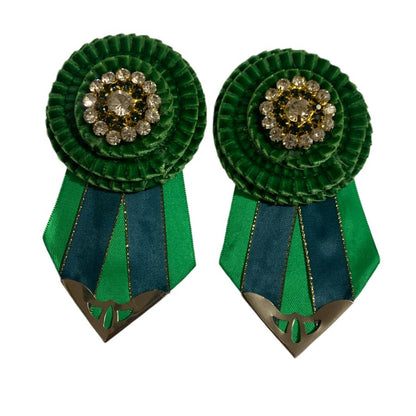 Green removable rosettes on a white background