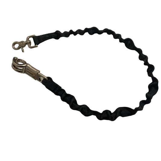 Black horse float & stable bungee tie on a white background