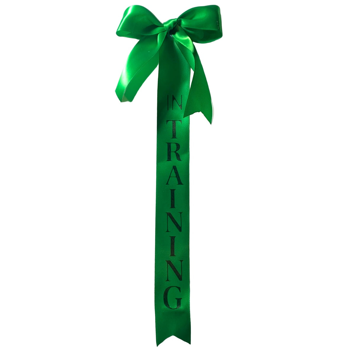 Green horse tail bows - in training on a white background made by L'Equino Essentials