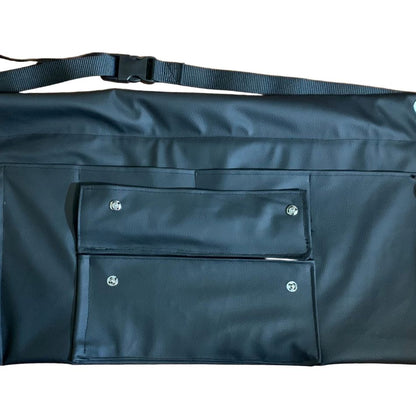 Black braiding apron on a white background