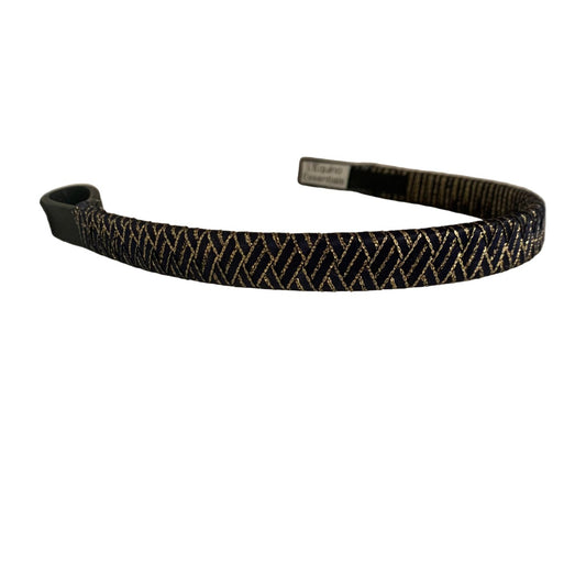 Navy browband with gold pattern on a white background
