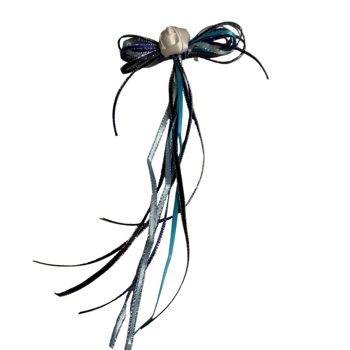 Decorative ribbon hair bow on a white background