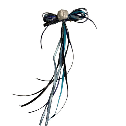 Decorative ribbon hair bow on a white background