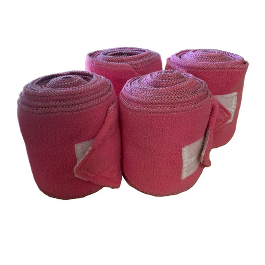 Pink performance polo wraps in a set of four made by L'Equino essentials on a white background