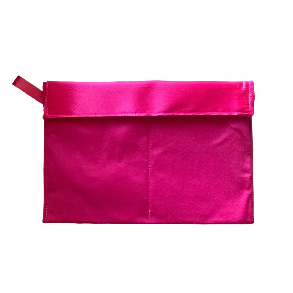 Pink removable rosette storage cover with a strap on a white background