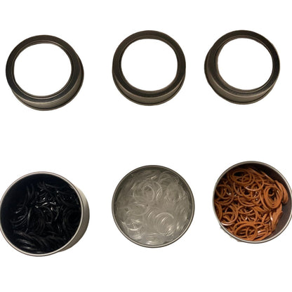 Set of braiding bands on a white background