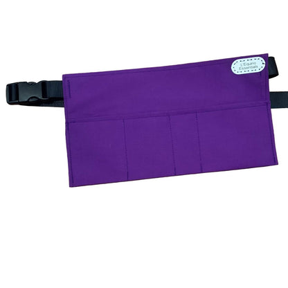 Purple braiding apron with a strap on a white background
