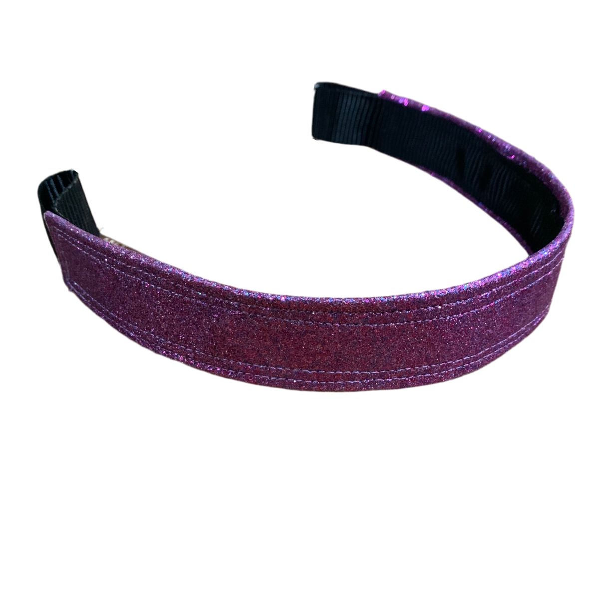 Purple glittery horse browband on a white background
