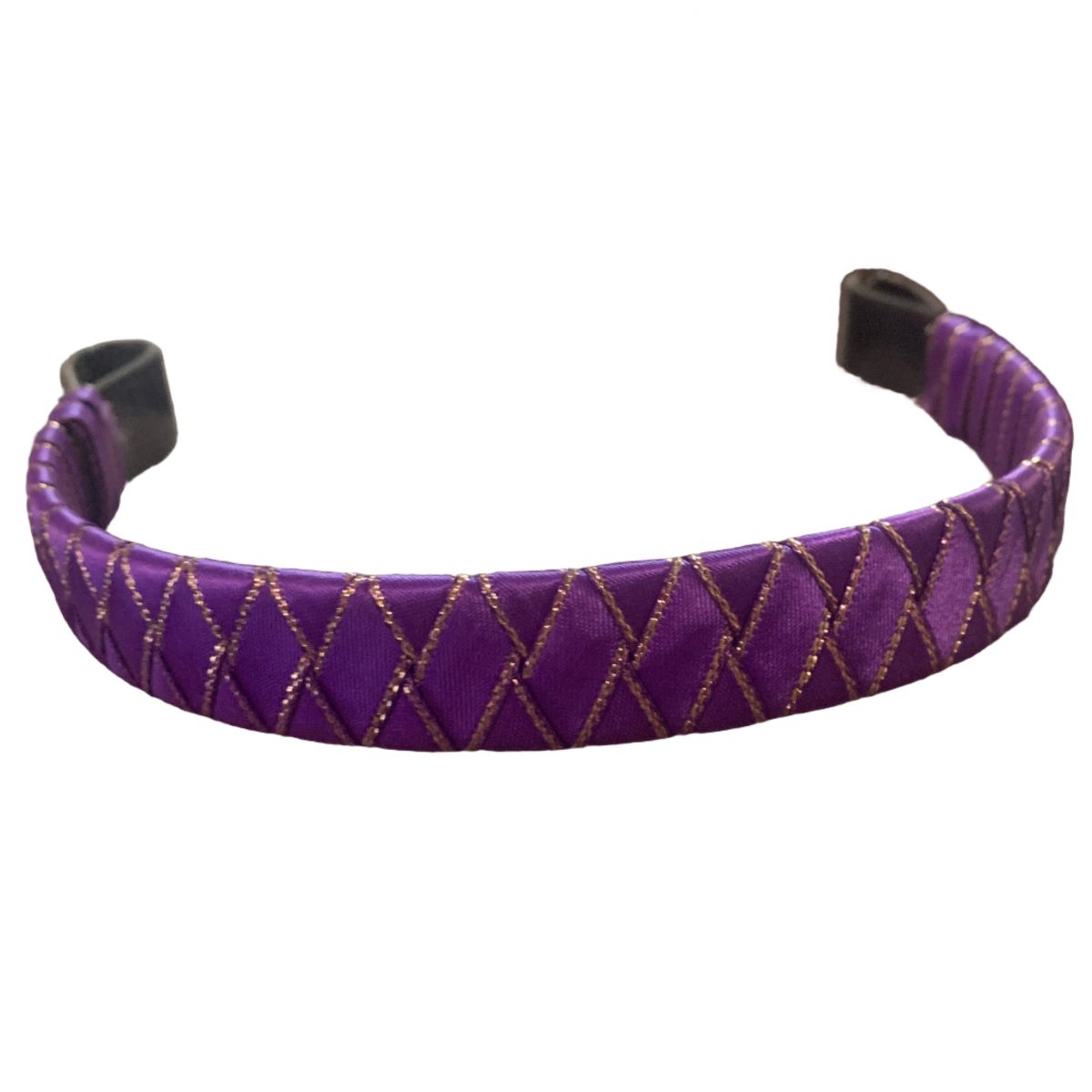 Purple browband with gold trim pattern on a white background