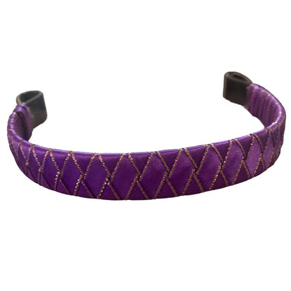 Purple browband with gold trim pattern on a white background