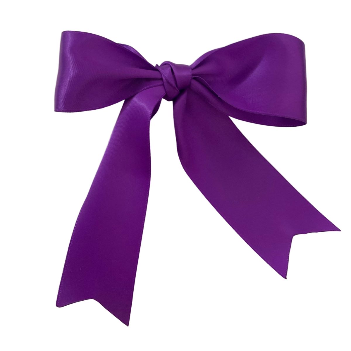 Purple satin equestrian hair bow on a white background from lequino essentials
