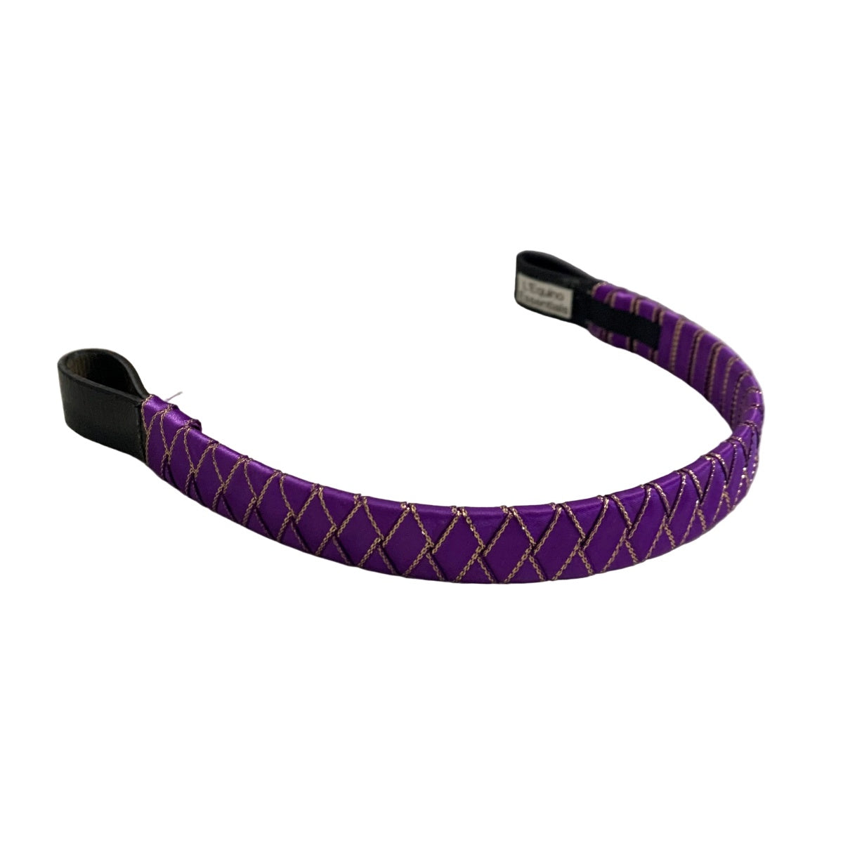 Purple browband with gold accents on a white background