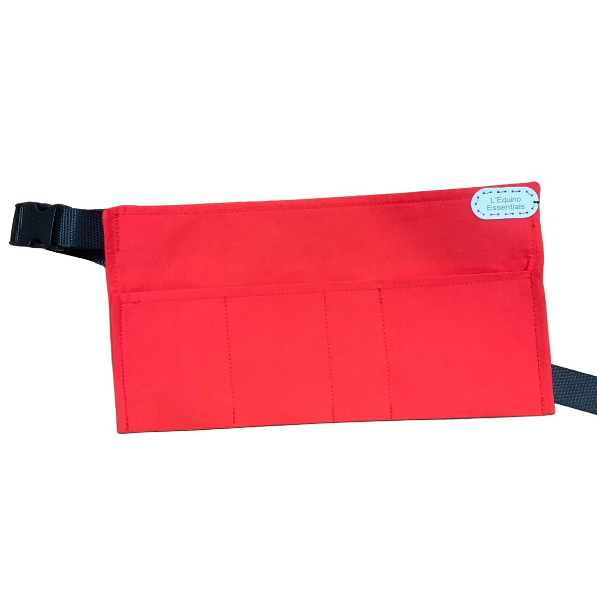 Red braiding apron with a strap on a white background