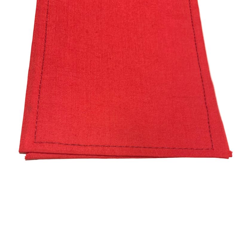 Red browband storage cover on white background