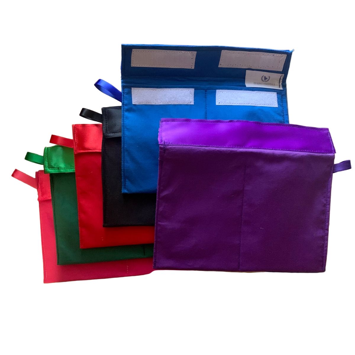 Set of colorful removable rosette storage covers on a white background made by L'Equino Essentials