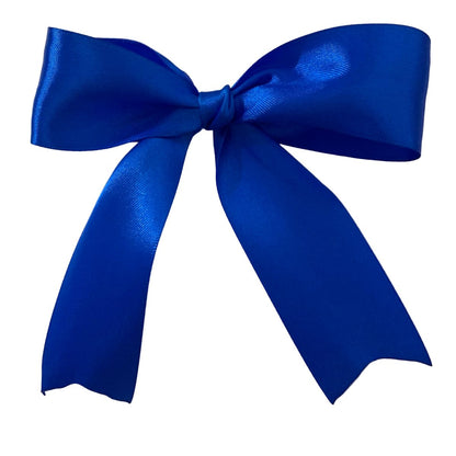 Blue hair bow on a white background