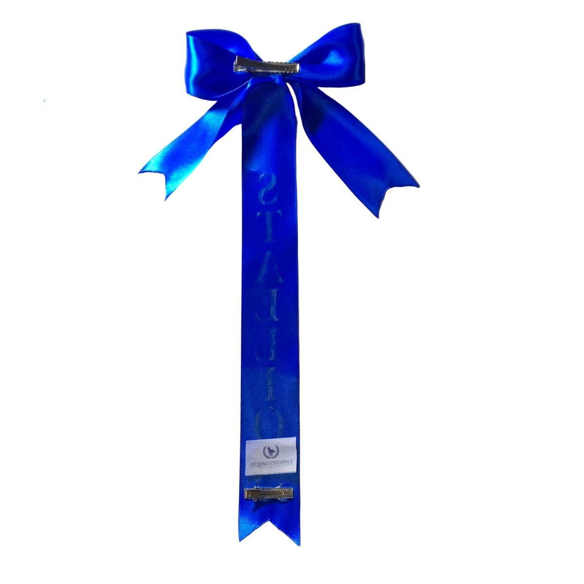 Blue tail bow on a white background