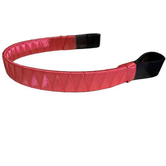 Pink shark tooth browband on a white background