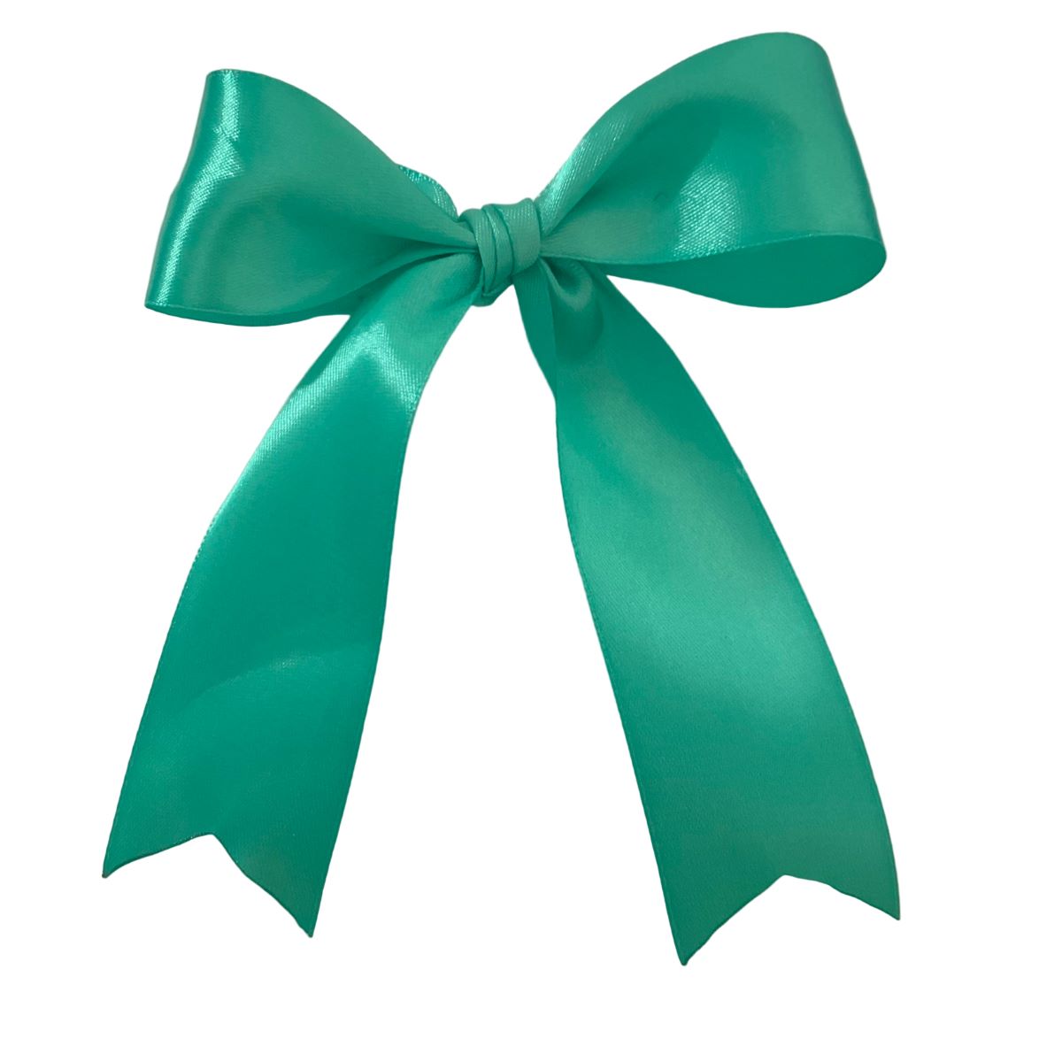 Turquoise hair bow on a white background