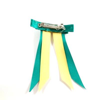Green and Yellow Hair Bow Back View - L'Equino Essentials
