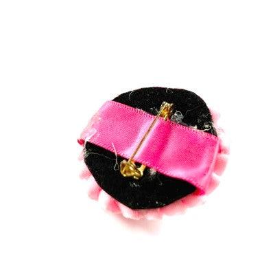 Pink Crystal Lapel Pin Back View - L'Equino Essentials